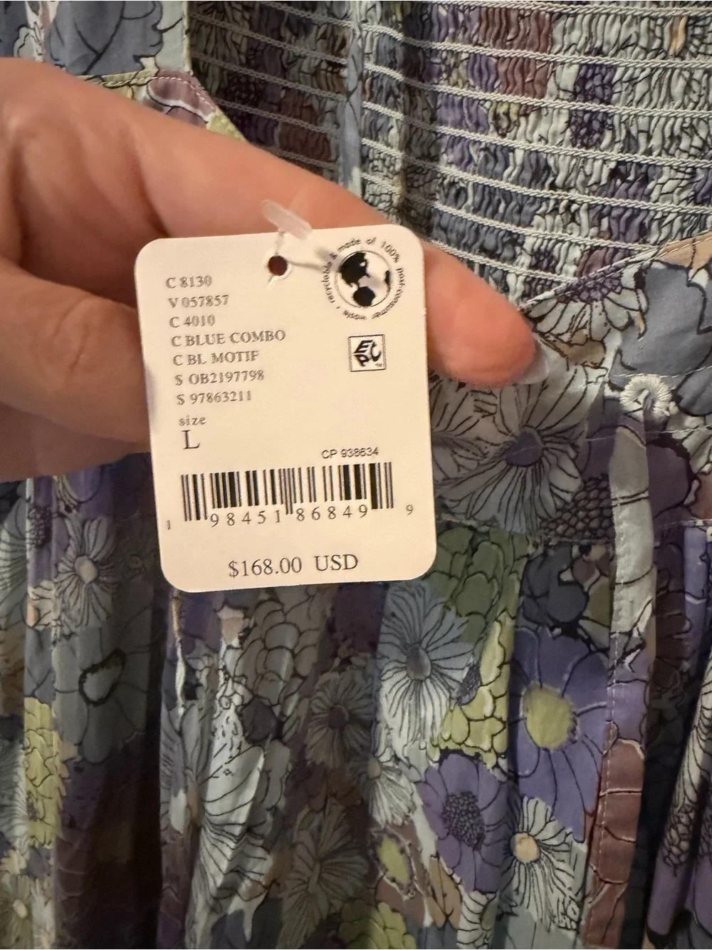 Free People Floral Tie-Back Smocked Maxi Dress